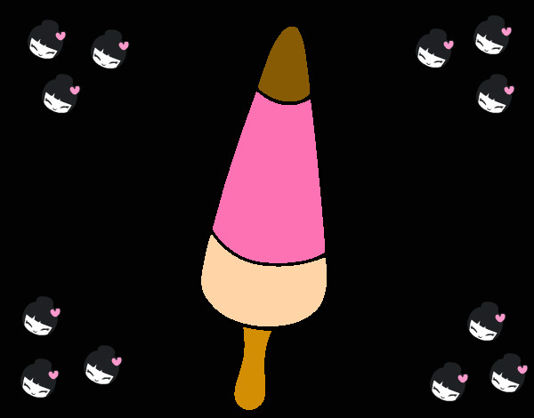 Desenho Gelado cone pintado por nayarinha