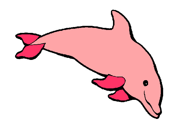 Desenho Golfinho contente pintado por BiaCedraz