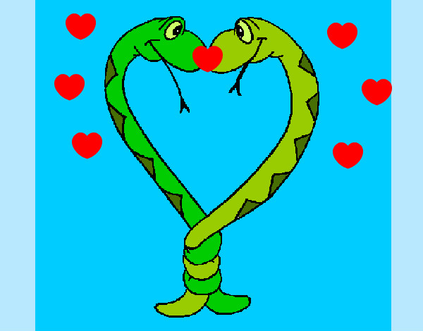 Desenho Serpentes apaixonadas pintado por nayarinha