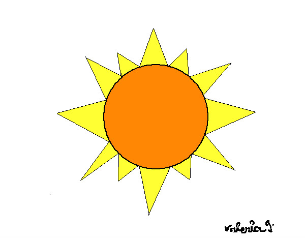 Desenho Sol pintado por Milton