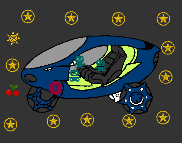 Desenho Moto espacial pintado por aleff