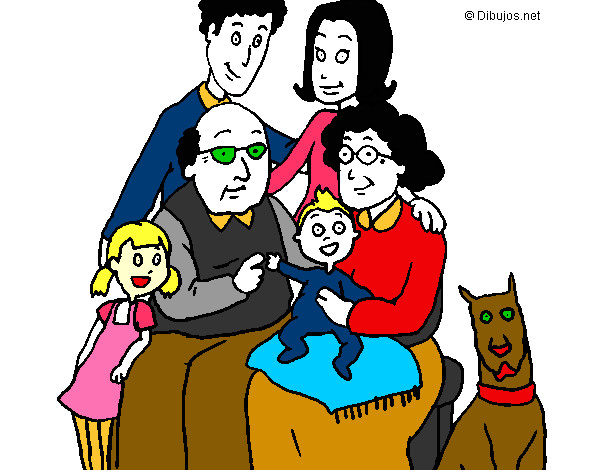 Desenho Família pintado por murillo