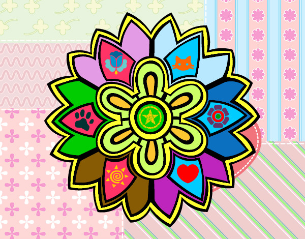 Desenho Mandala em forma flor weiss pintado por Matheus-F