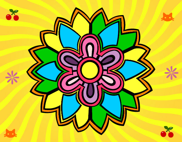 Desenho Mandala em forma flor weiss pintado por wilma12