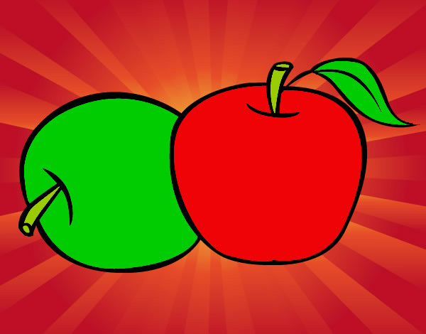 Desenho Dois maçãs pintado por Jojo