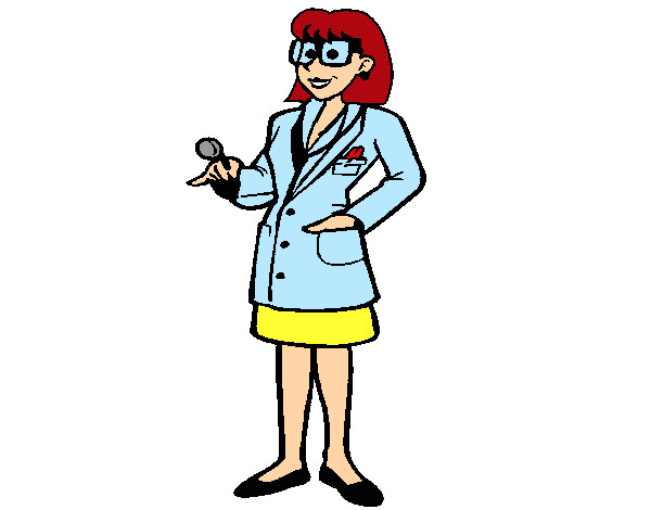 Desenho Doutora com óculos pintado por Laila