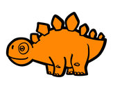 Desenho Estegossauro jovem pintado por ronaldo