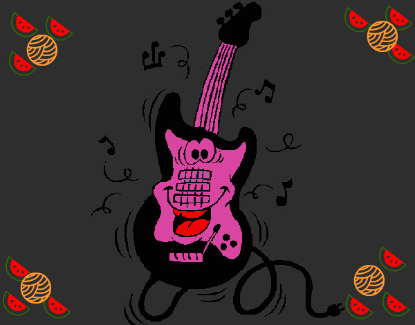 Desenho Guitarra pintado por nayarinha