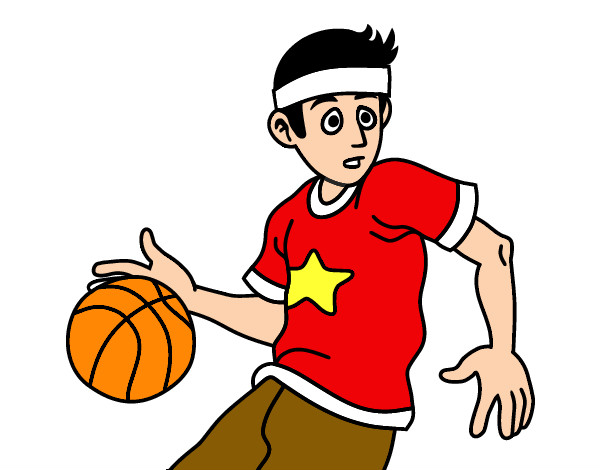 Desenho Junior jogador de basquete pintado por Hugo 