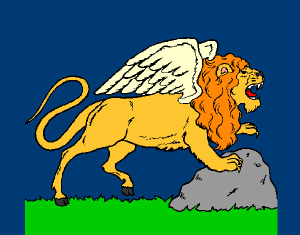 Desenho Leão alado pintado por maximilian
