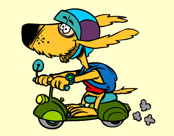 Desenho Cão motociclista pintado por taninhareg
