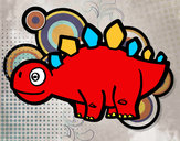 Desenho Estegossauro jovem pintado por Ruben