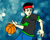 Desenho Junior jogador de basquete pintado por  pedrita