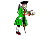 Desenho Pirata perna de pau pintado por mohnika
