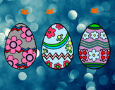 Desenho Três ovos de Páscoa pintado por dharla3461