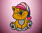 Desenho Gato com chapéu pintado por Eliana