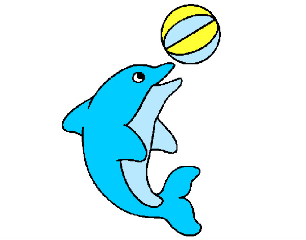 Desenho Golfinho a jogar com uma bola pintado por arianesouz