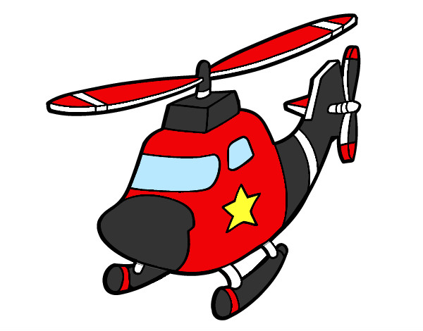 Desenho Helicoptero com uma estrela pintado por EnzoArante