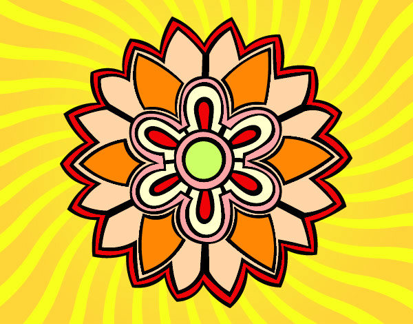 Desenho Mandala em forma flor weiss pintado por NAYANA