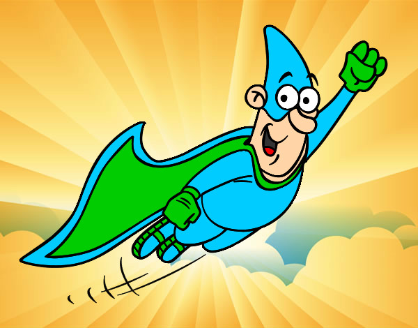 Desenho Super-herói voando pintado por Victor_C10