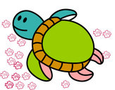 Desenho Tartaruga nadando pintado por roberson