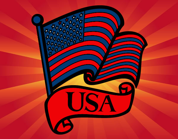 Desenho Bandeira dos Estados Unidos pintado por  pedrita