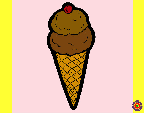 Desenho Cone de gelado pintado por Amanda_Asa
