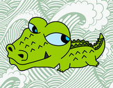 Desenho Crocodilo pequeno pintado por Hillary 