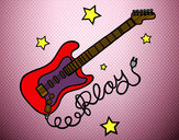 Desenho Guitarra e estrelas pintado por Jojo