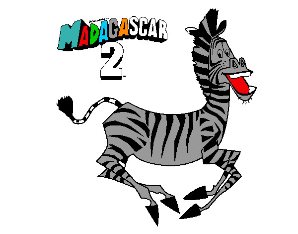 Desenho Madagascar 2 Marty pintado por jaque