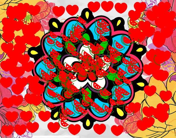 Desenho Mandala com uma flor pintado por kailanebia