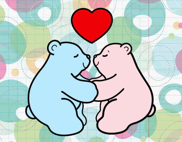 Desenho Os ursos polares amar pintado por biatxavier