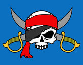 Desenho Símbolo pirata pintado por LUNNINHA
