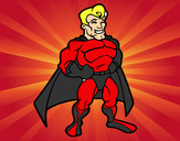 Desenho Super-herói musculoso pintado por  pedrita