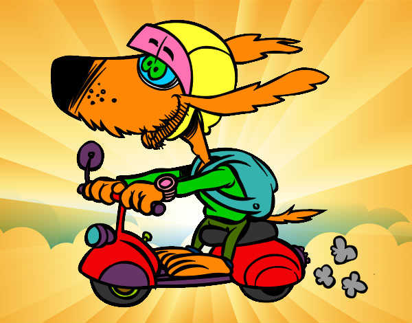 Desenho Cão motociclista pintado por vallberlof