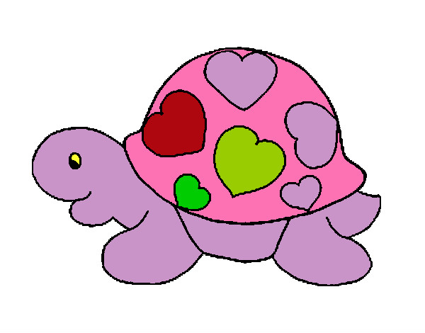 Desenho Tartaruga com corações pintado por gabrielsg
