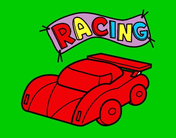 Desenho Carro de competição pintado por fran