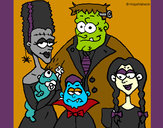 Desenho Família de monstros pintado por RahMinucci