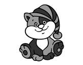 Desenho Gato com chapéu pintado por -Ariele-
