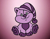 Desenho Gato com chapéu pintado por rainara