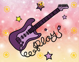 Desenho Guitarra e estrelas pintado por ClaraBaruk