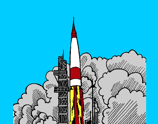 Desenho Lançamento foguete pintado por Ana10