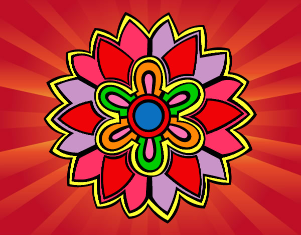 Desenho Mandala em forma flor weiss pintado por Tony