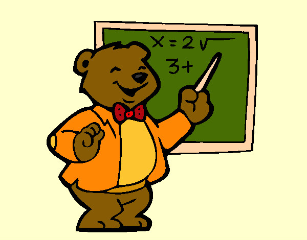 Desenho Professor urso pintado por Thamyzinha