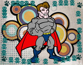 Desenho Super-herói musculoso pintado por AERO