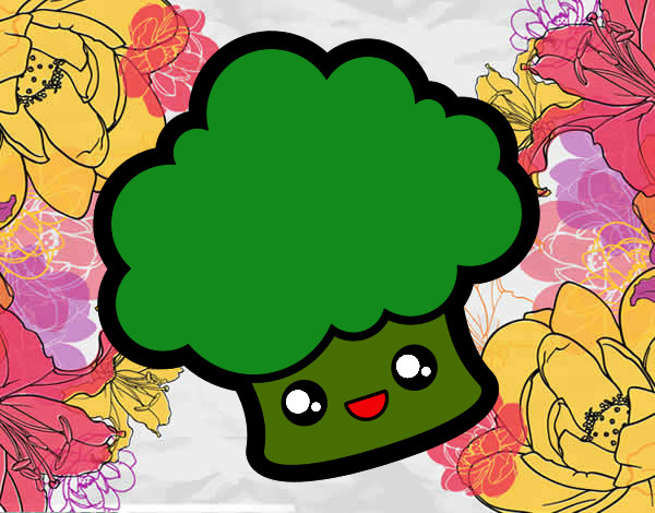 Desenho Brócolis sorridente pintado por Pancakey