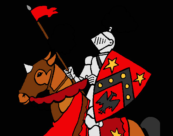 Desenho Cavaleiro a cavalo pintado por Felipe