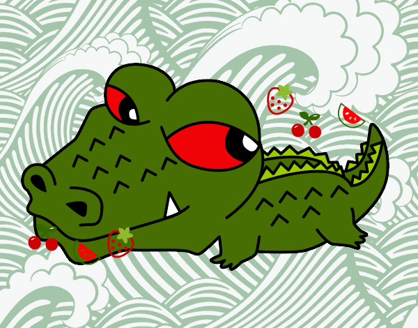 Desenho Crocodilo pequeno pintado por tykt