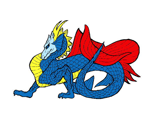 Desenho Dragão de mar pintado por sanrafael