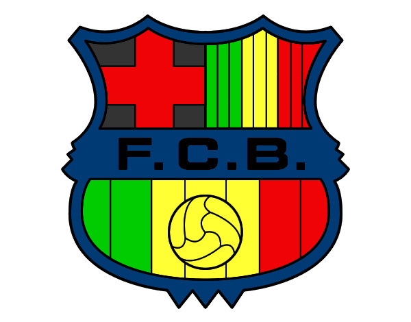 Desenho Emblema do F.C. Barcelona pintado por luquinha